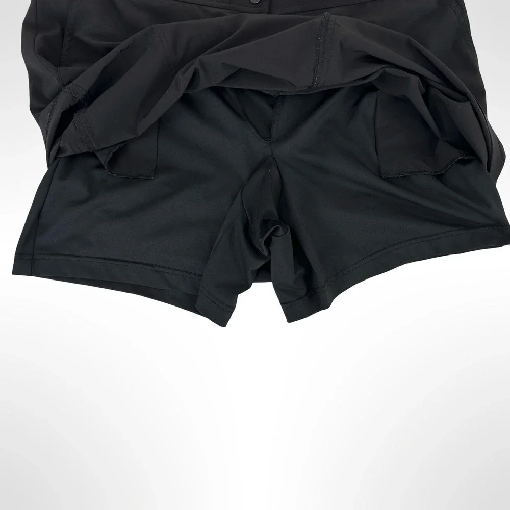 Chico's Zenergy Golf Skort Womens XL Black Stretch Cargo Pockets Built In Shorts